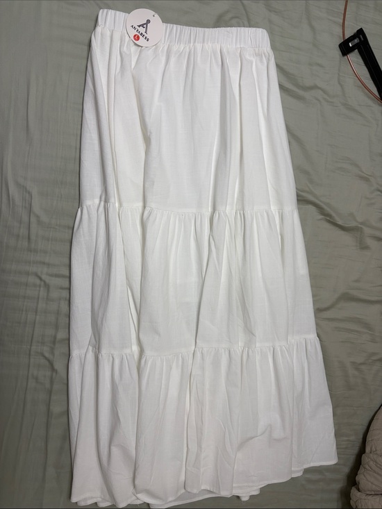 a new day Dresses & Skirts - a new day White Tiered Maxi Skirt with Elastic Waist